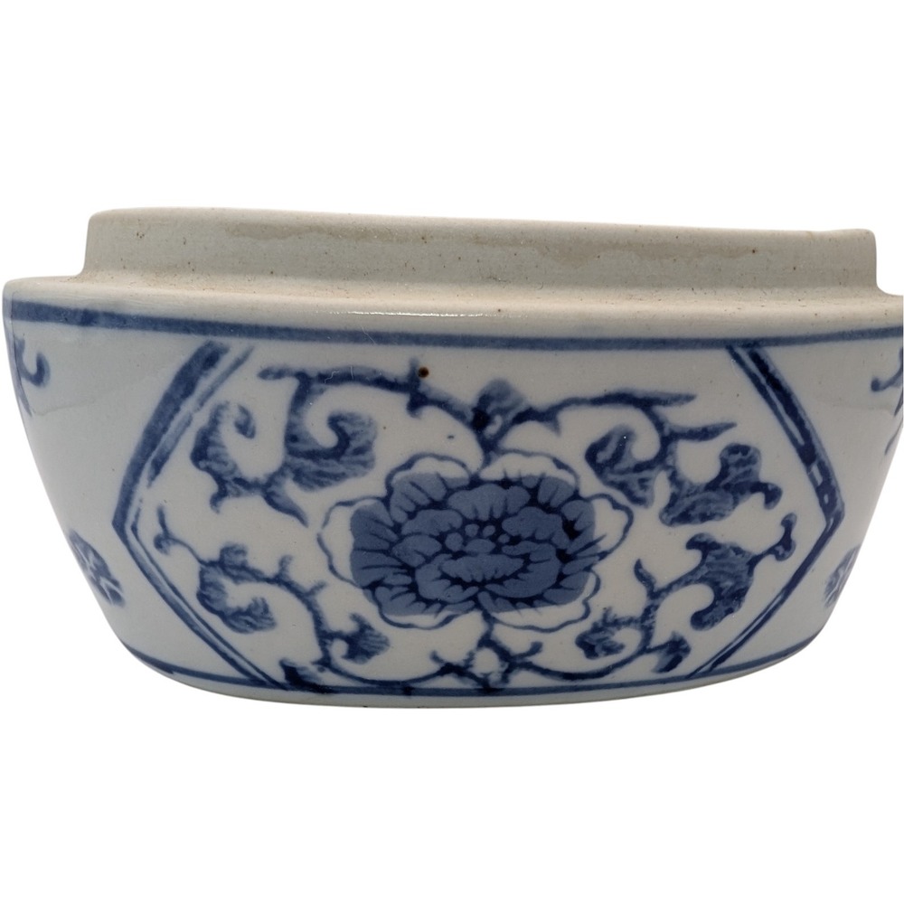 Vintage Nanking Asian‎ Bowl Blue and White Floral Chinese  No Lid Jingdezhen